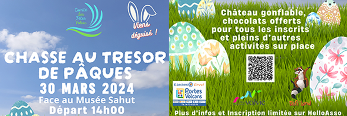 Chasse au trésor de Pâques 30 mars 2024 Comité des fêtes Volvic