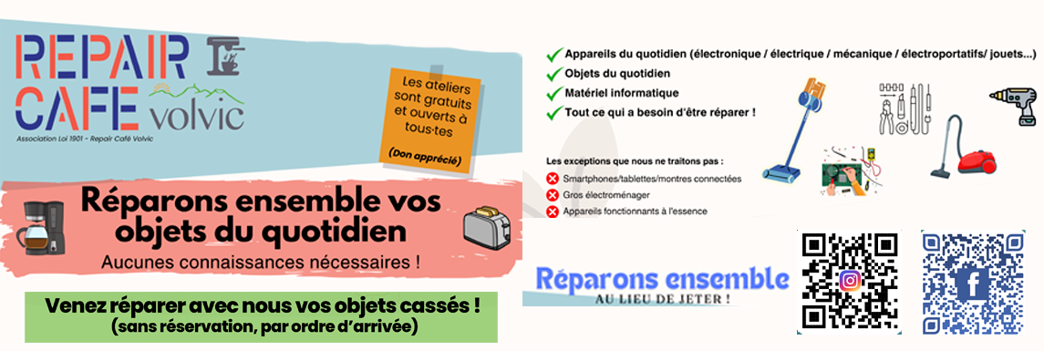 Repair Café Volvic 18 mai 2025