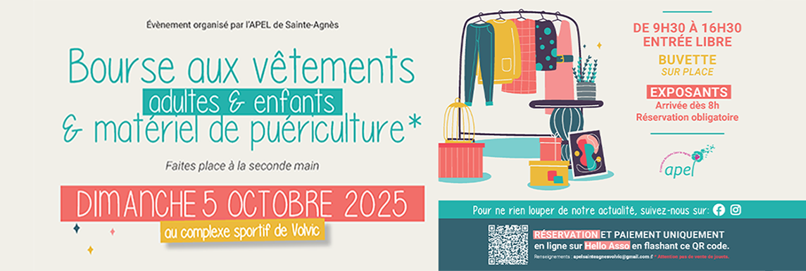 Bourse aux vêtement et matériels puériculture 2025