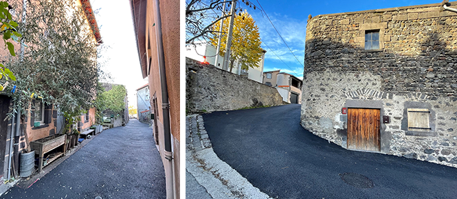 Travaux rue St Julien, de l'Ourme, du Passage et de la Planche, Volvic