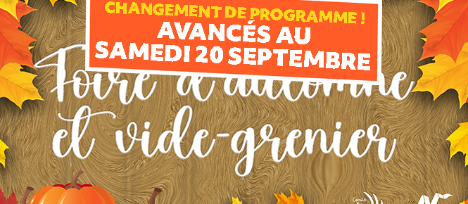Foire d'automne et vide-grenier 2025 [AVANCÉS AU SAM 20 SEPT]