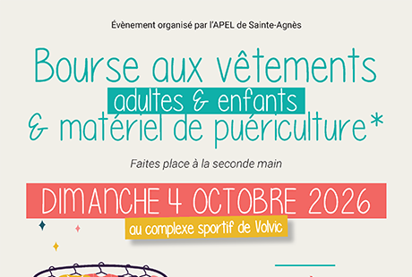 Bourse aux vêtements & matériels puériculture